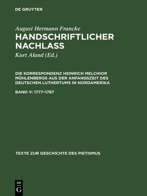 cover image of Handschriftlicher Nachlass